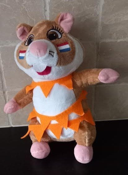 Knuffel Hamster Oranje vlaggetjes Koningsdag, Enfants & Bébés, Enlèvement ou Envoi, Comme neuf, Orange, Hamster