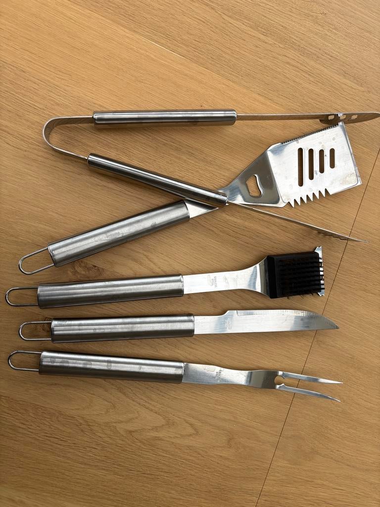 5-delige BBQ-set Stainless Steel, Ophalen, Zo goed als nieuw