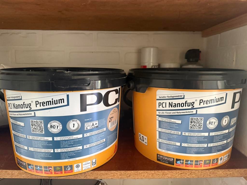 Te koop: PCI Nanofug Premium voegmortel – 10 kg, Doe-het-zelf en Bouw, Ophalen, Zo goed als nieuw