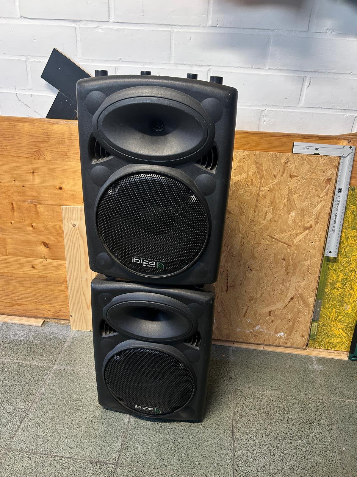 2 passieve boxen Ibiza Sound, Inclusief kabels, Ophalen, Zo goed als nieuw