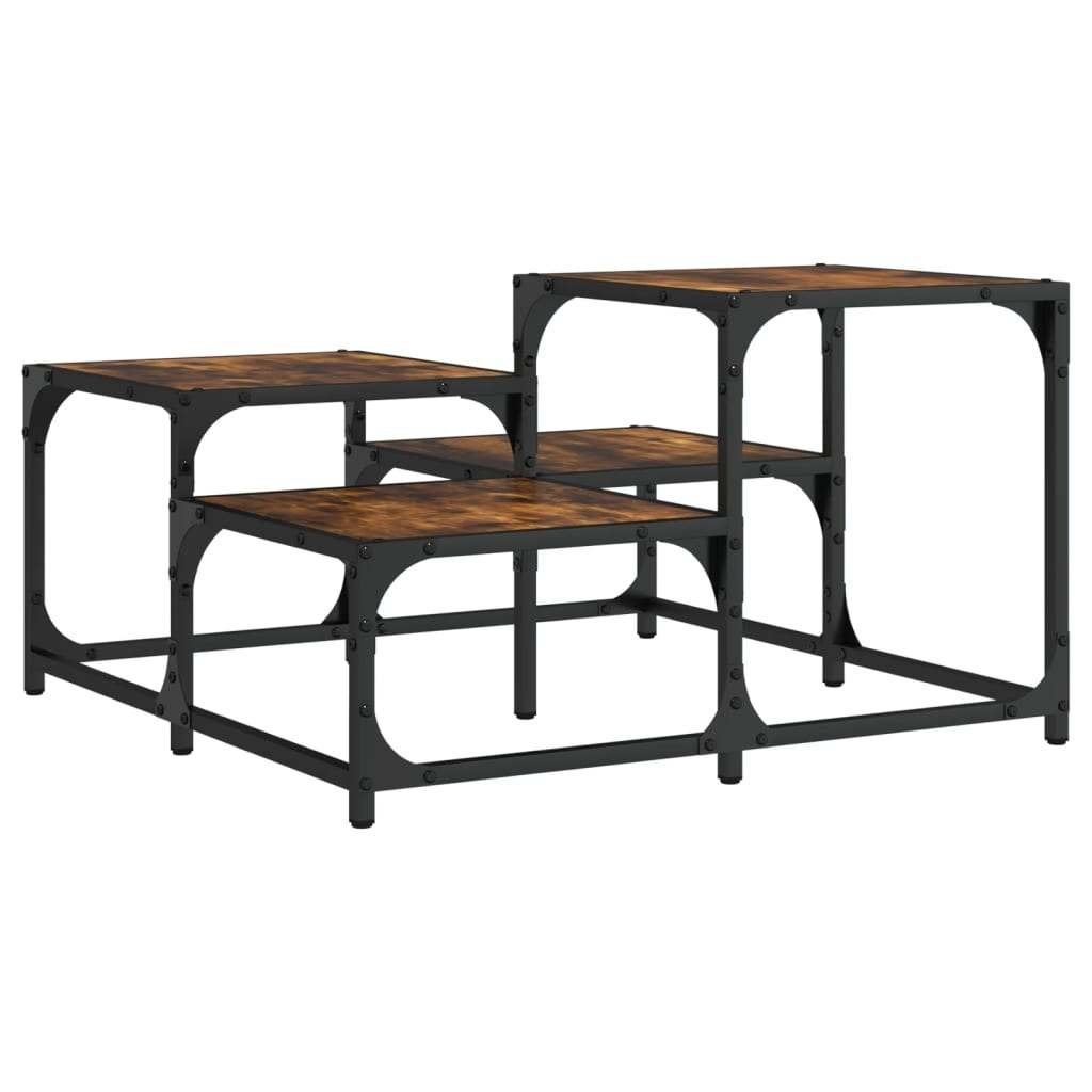 salontafel industrieel met zwart staal nieuw, Huis en Inrichting, Ophalen of Verzenden, Nieuw, Metaal