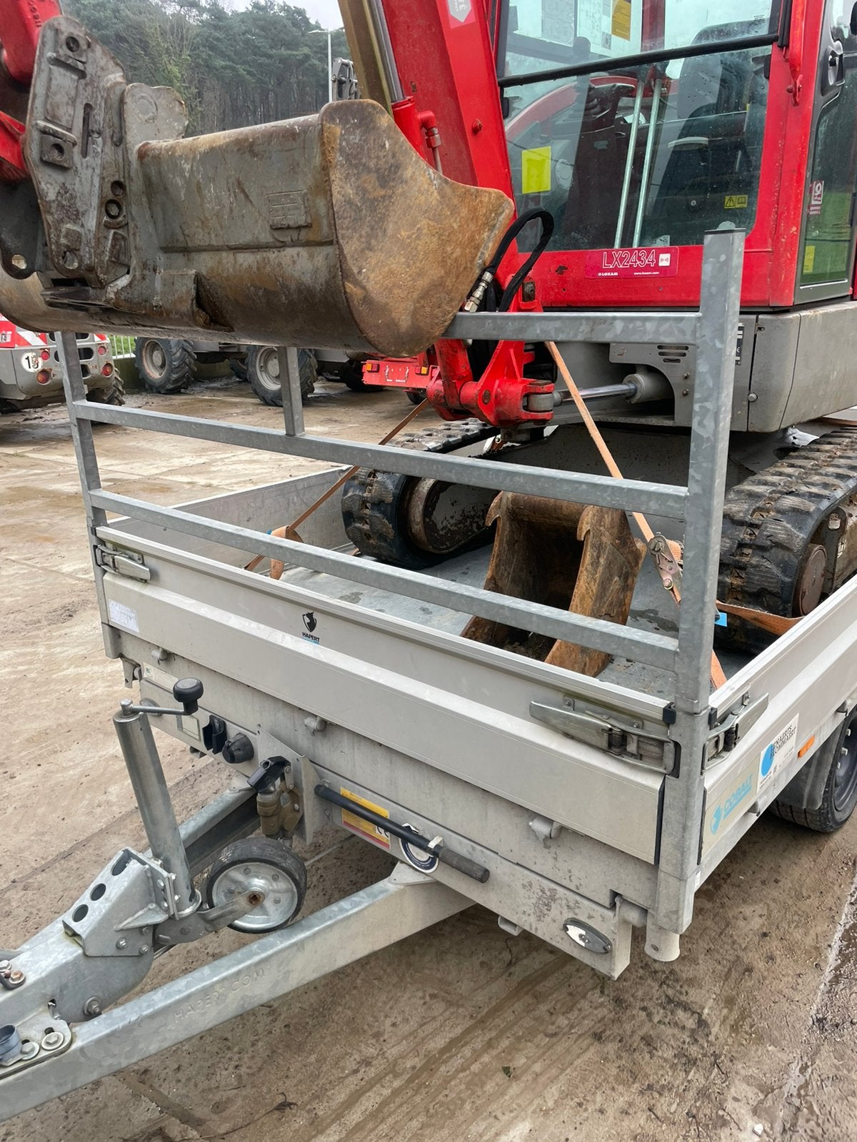 Remorques bascule 3 cote 3500kg 3.20m, Bricolage & Construction, Enlèvement ou Envoi, Comme neuf