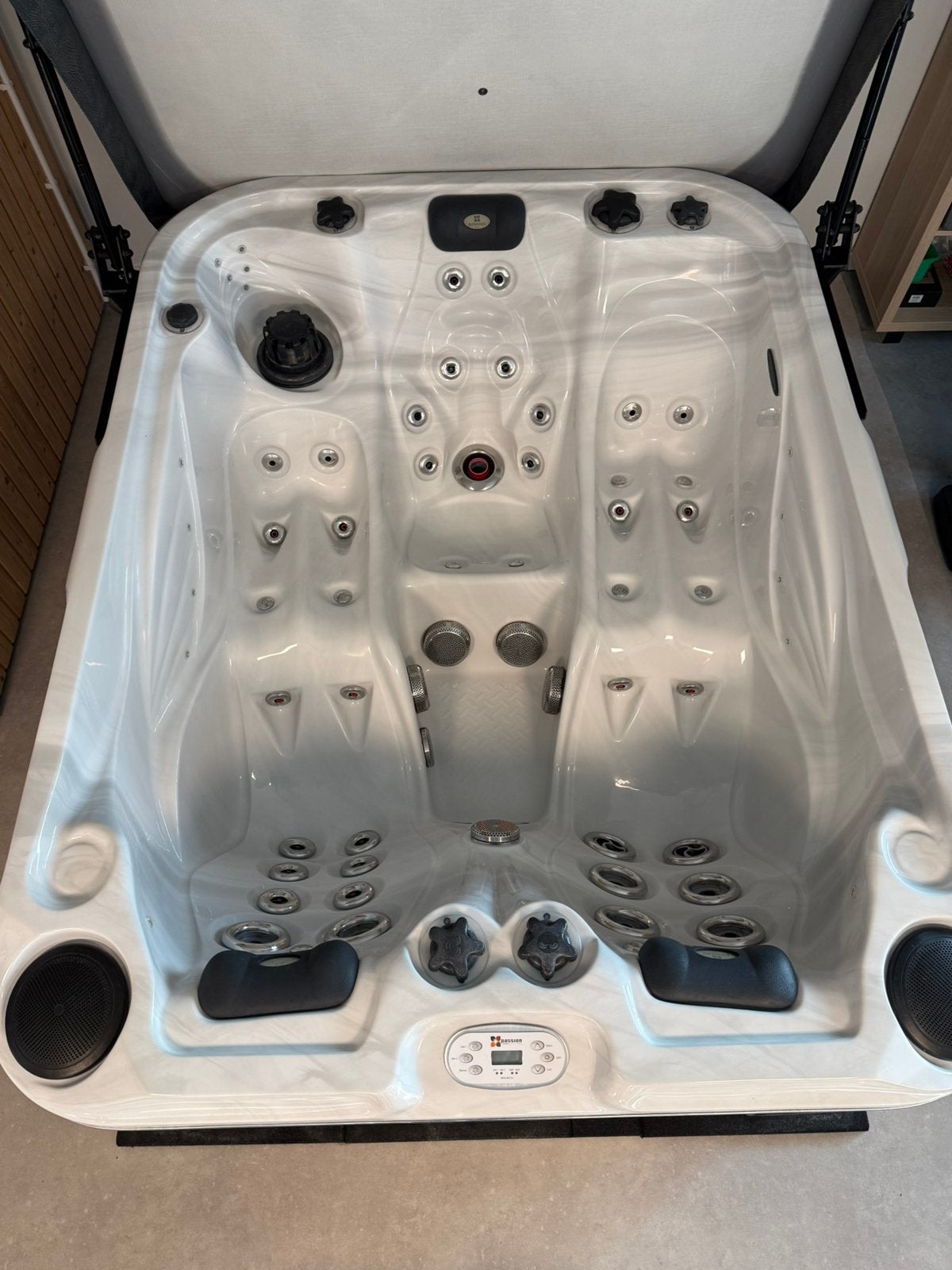 Jacuzzi spa Saulmate 3 personen, Enlèvement, Comme neuf, Couverture, Fixé