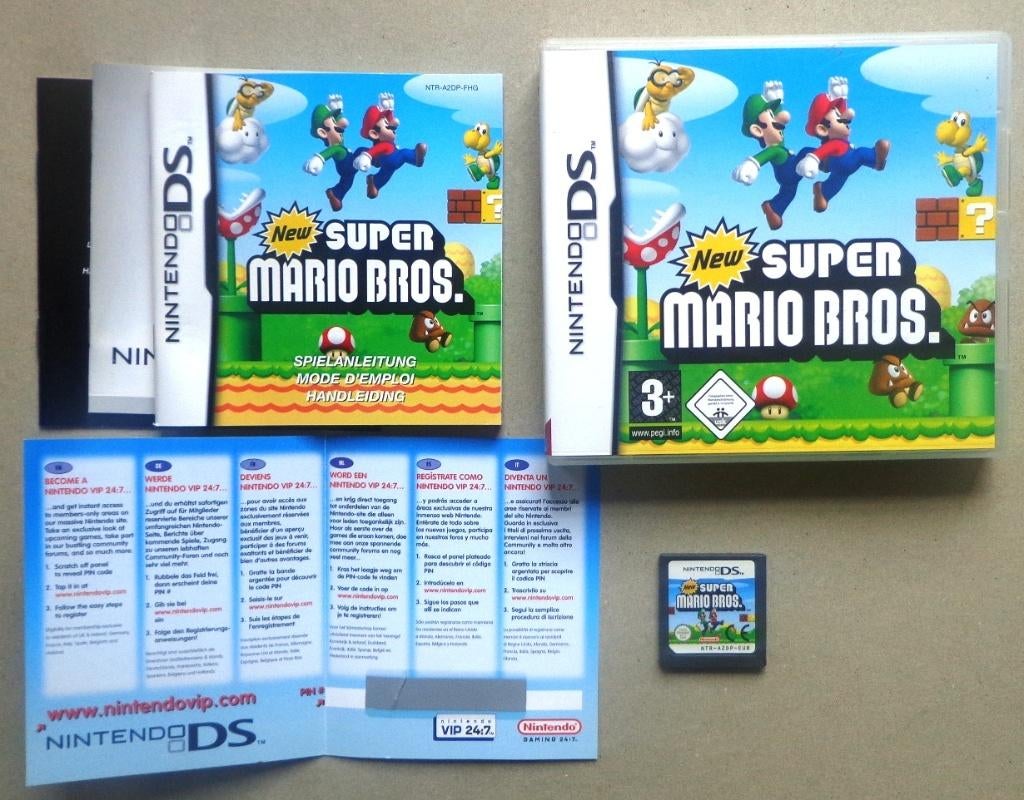 New Super Mario Bros + VIP voor de Nintendo DS Compleet, Enlèvement ou Envoi, Comme neuf