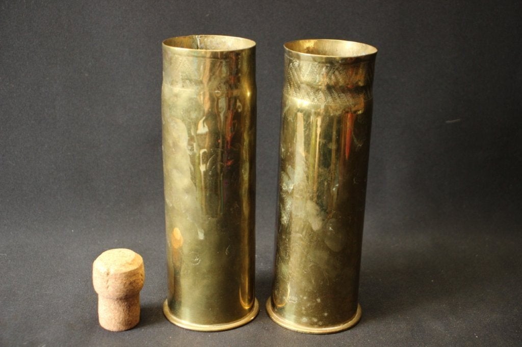 WO1 Duitse Fahrpanzer 53mm Gruson huls LEEG, Collections, Enlèvement ou Envoi