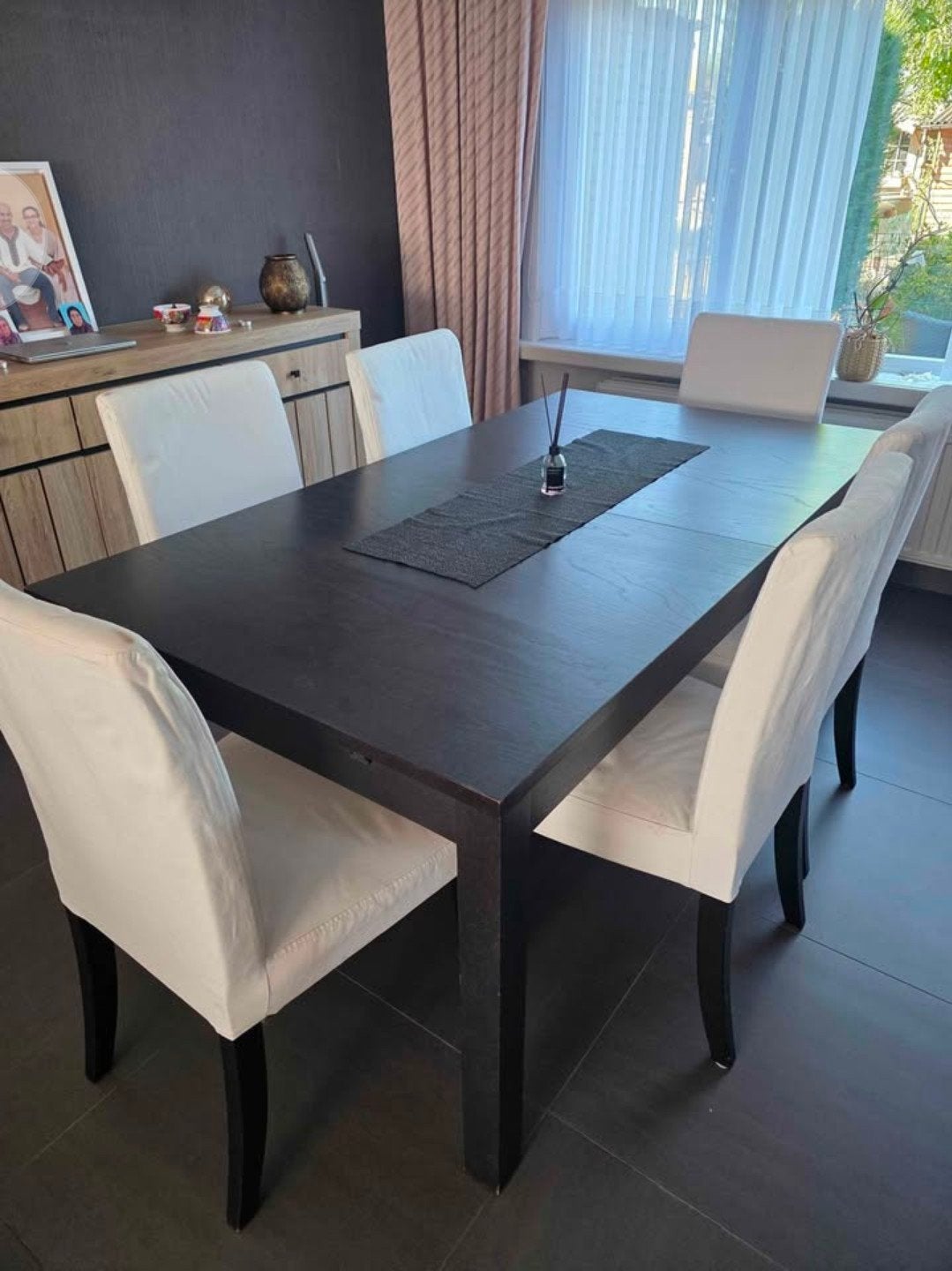 tafel met 6 stoelen, Ophalen, Zo goed als nieuw, 4 tot 6 stoelen