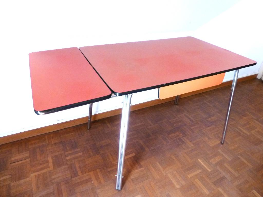 TORCK rode formicatafel jaren ‘60, Huis en Inrichting, Ophalen, Gebruikt, Rechthoekig
