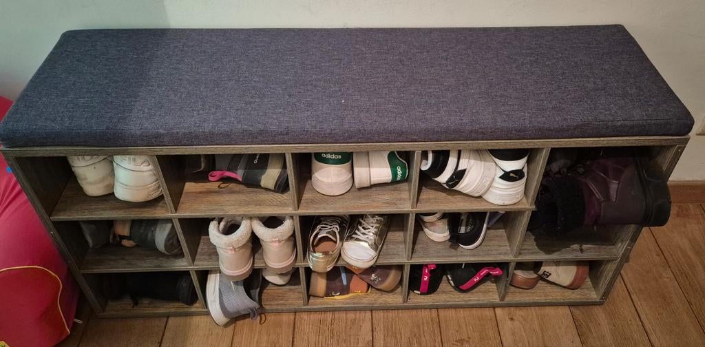 Banc à chaussures avec rangement – 104 x 50 x 30 cm, Enlèvement
