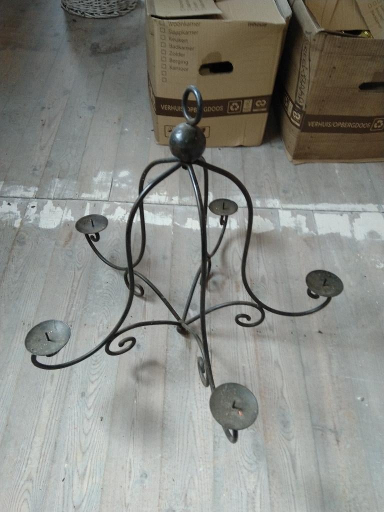 luster kandelaar, Huis en Inrichting, Ophalen, Gebruikt, Zwart, Metaal