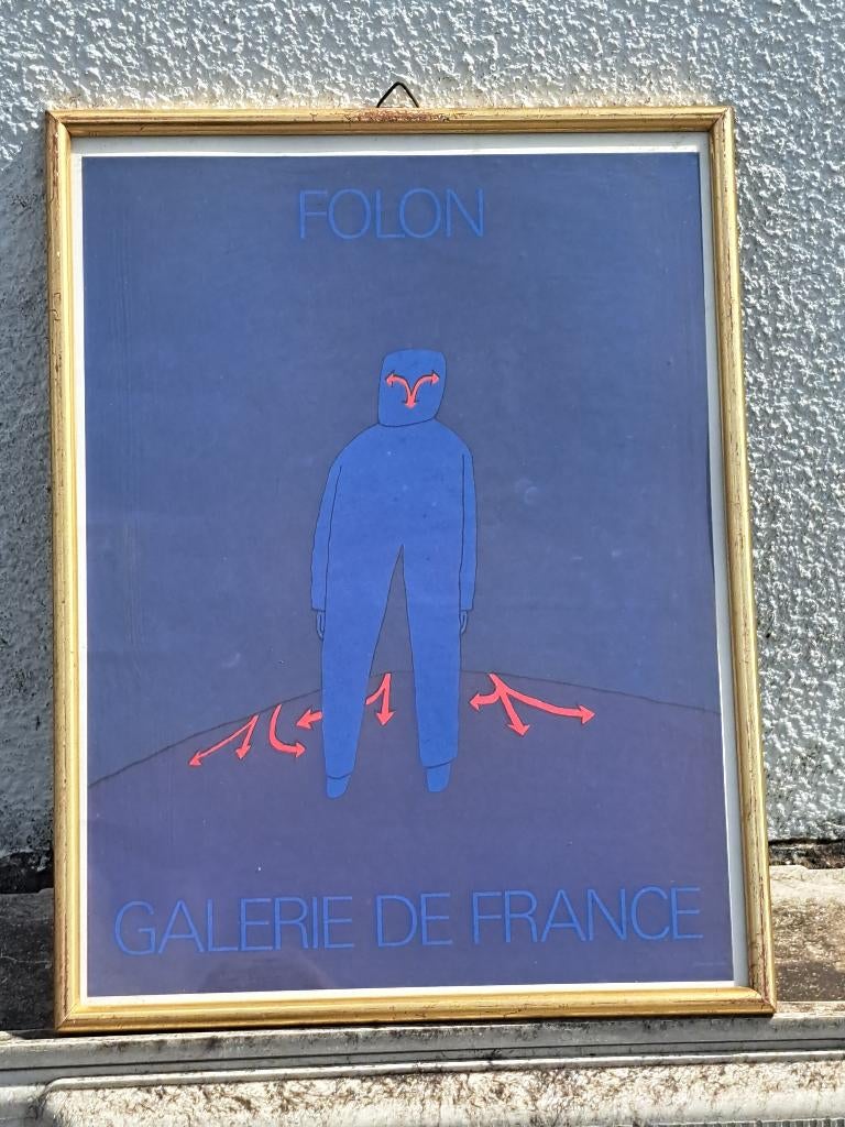 Lithographie galerie de france de jean michel folon, Enlèvement ou Envoi