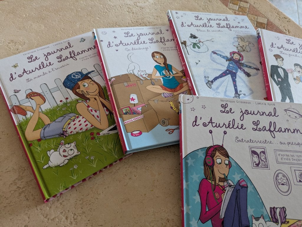 5 Bandes dessinées (Le journal d'Aurélie Laflamme n 1 à 5)., Livres, Plusieurs BD, Comme neuf, Véronique Grisseaux - Laëtitia Aynié.