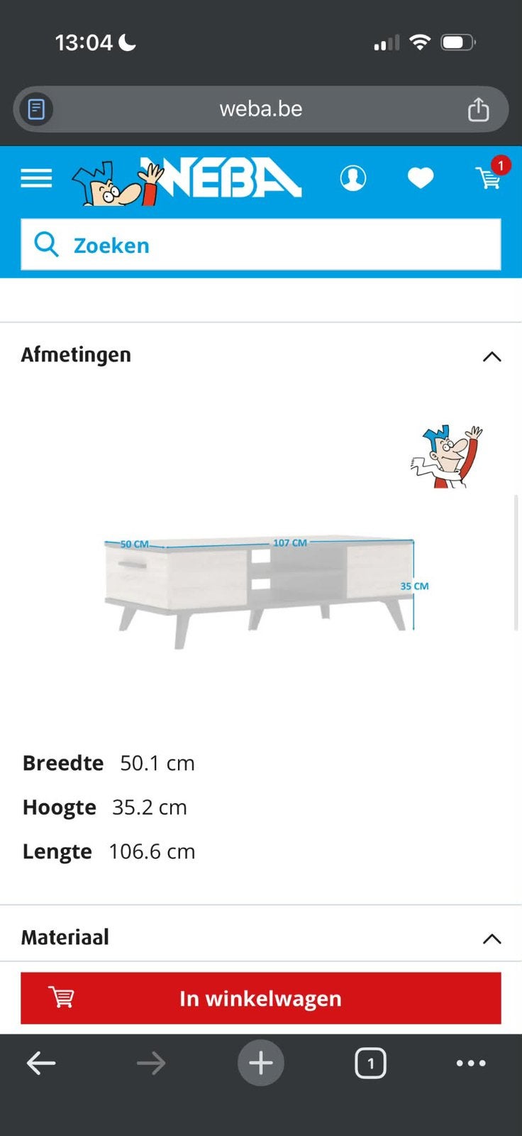 Teak kleur afgewerkt met zwart, Huis en Inrichting, Kasten |Televisiemeubels, Ophalen, Zo goed als nieuw