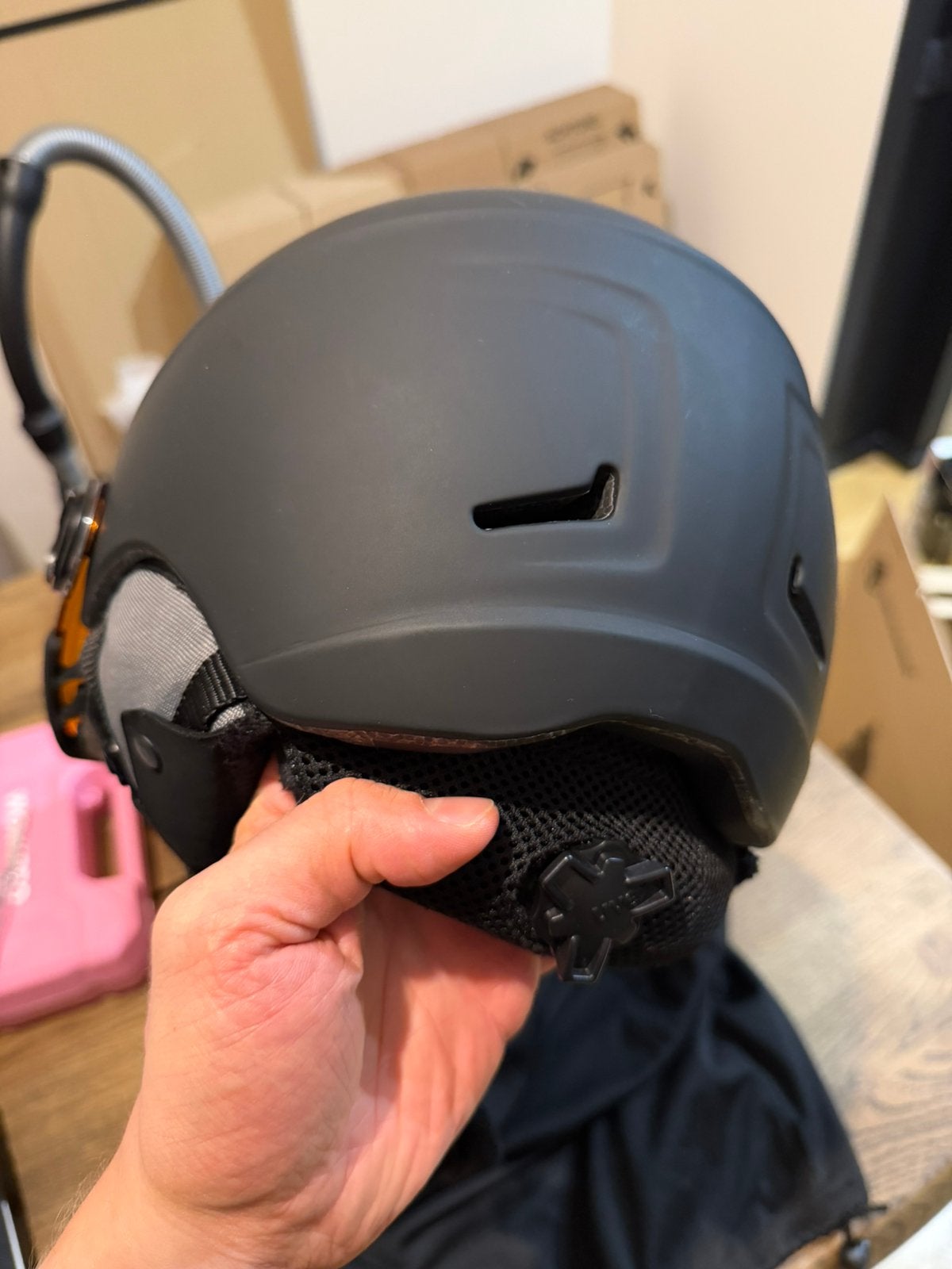 Casque de ski UVEX HLMT 400 Visor Style – Noir mat, Sports & Fitness, Enlèvement, Comme neuf, Ski