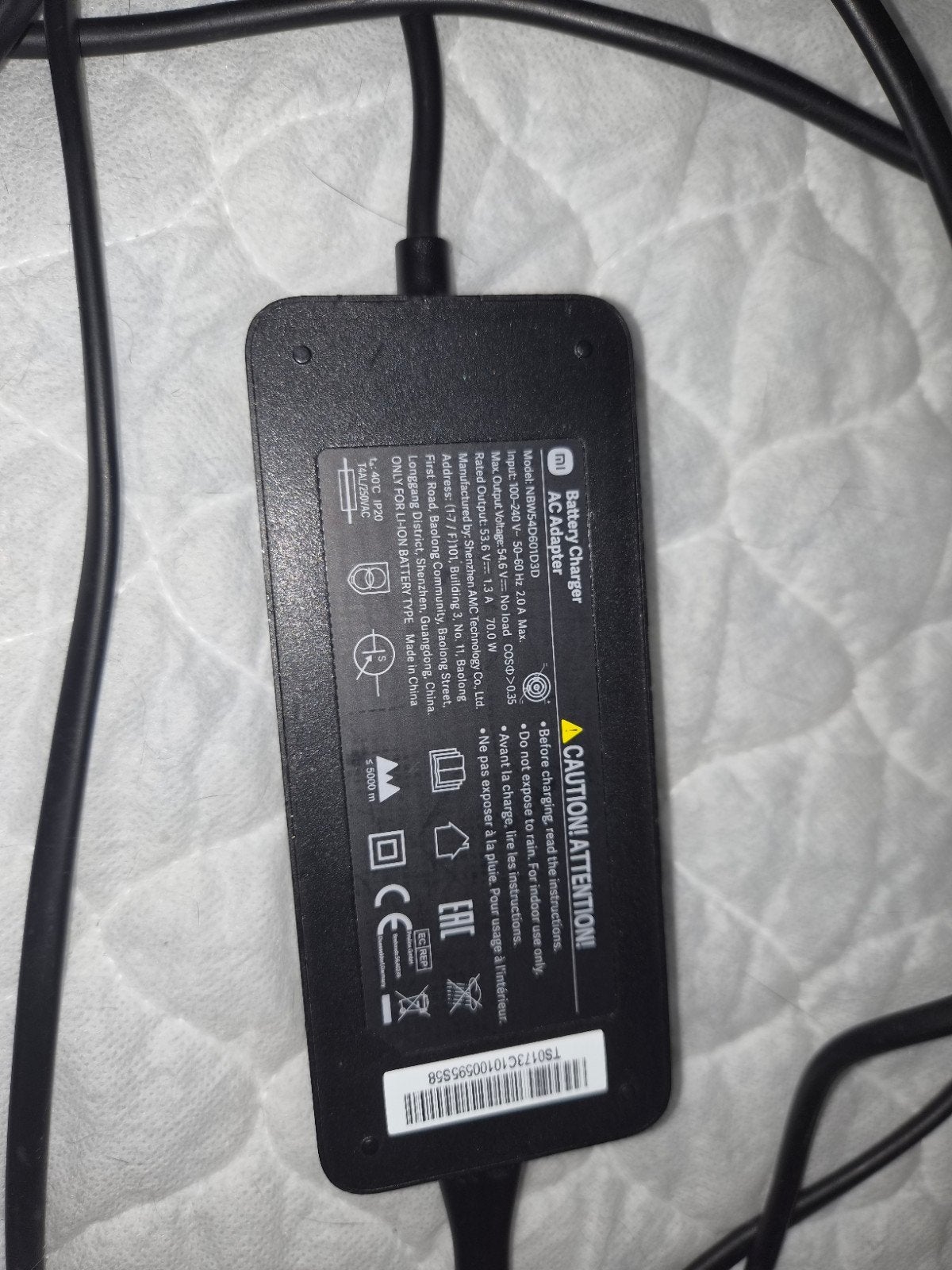 Originele Xiaomi Scooter 4 Gen 2 oplader – 54.6V, Ophalen of Verzenden, Zo goed als nieuw