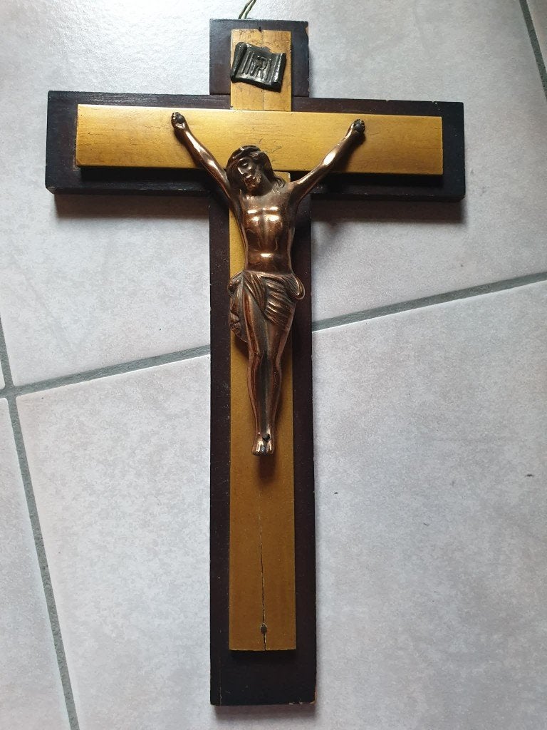 Antiek Kruisbeeld Jezus Christus Inri, Ophalen