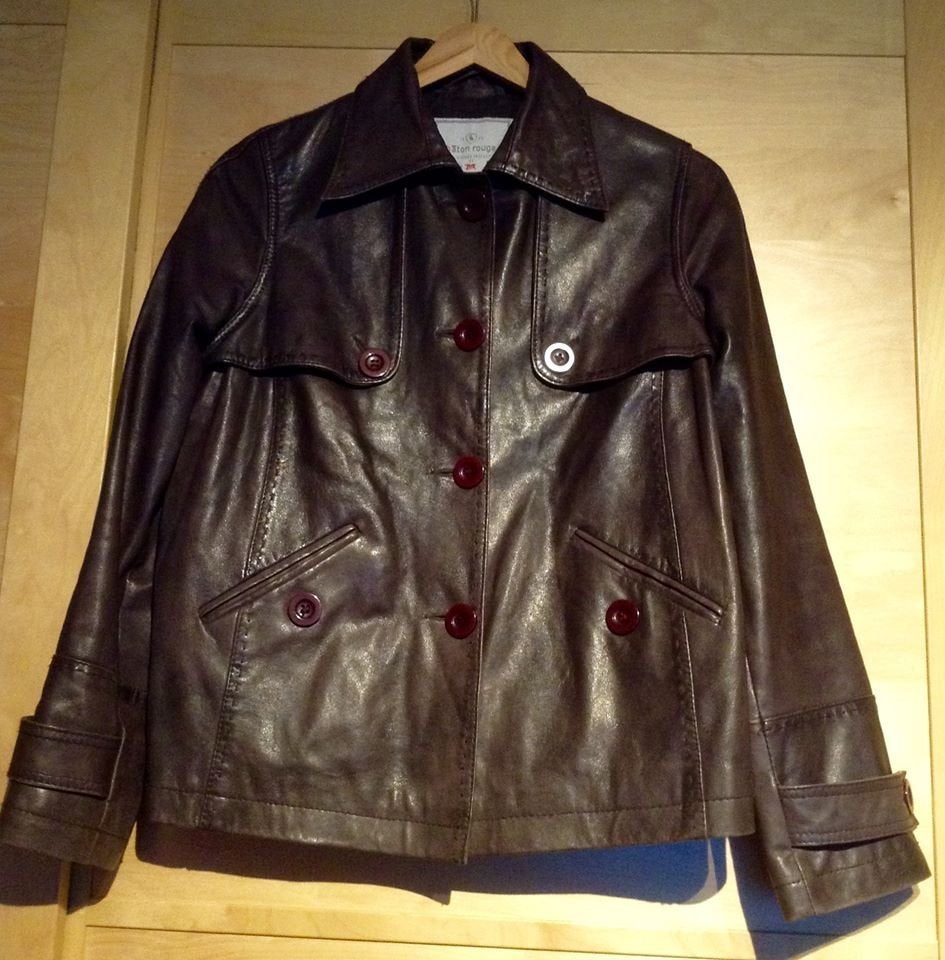 Jas van zacht lamsleer „Baton Rouge” -T.36/S, Baton Rouge, Ophalen of Verzenden, Maat 36 (S), Bruin