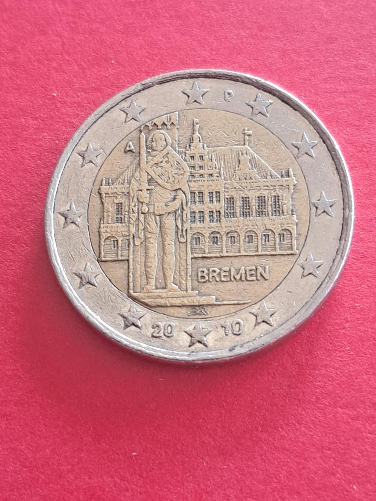 2010 A Allemagne 2 euros Brême Berlin, Envoi, Allemagne, 2 euros, Monnaie en vrac