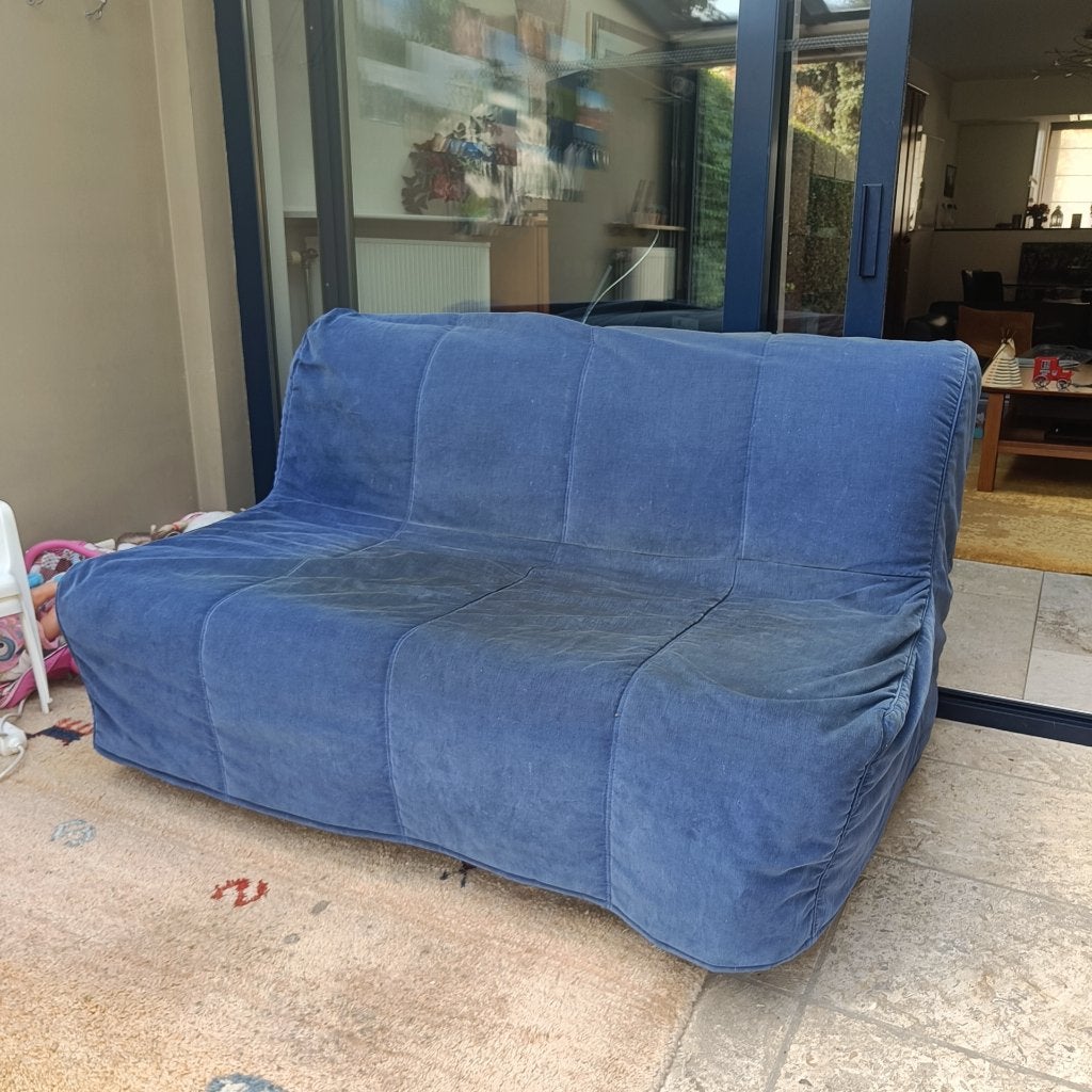 Zetelbed, Ophalen, Gebruikt, Blauw, Tweepersoons