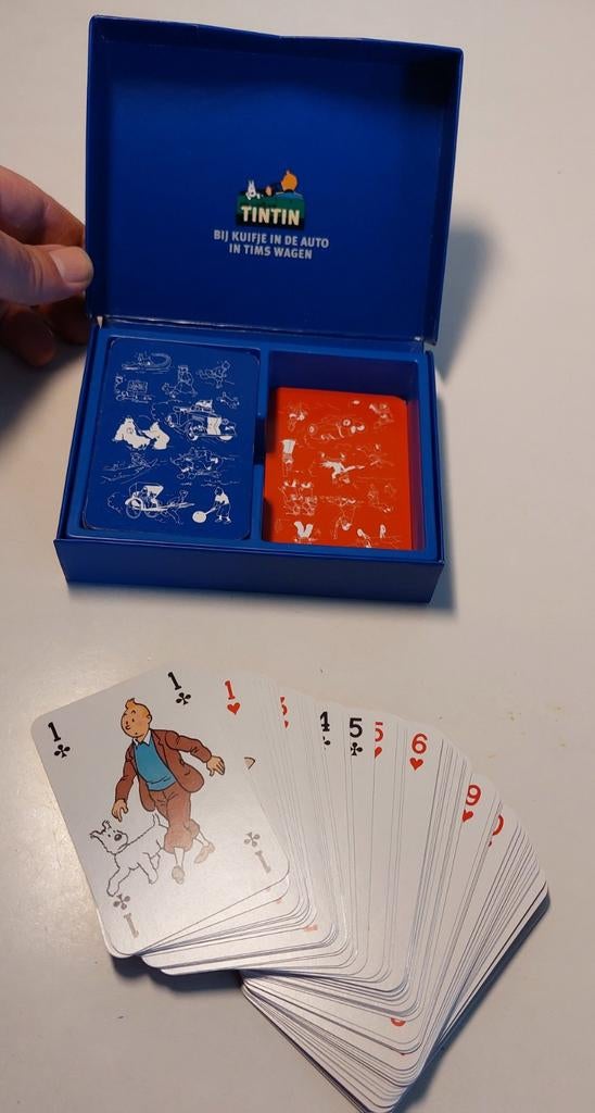 KUIFJE Kaartspel 'En voiture Tintin' Hergé, Ophalen of Verzenden, Zo goed als nieuw, Speelkaart(en)