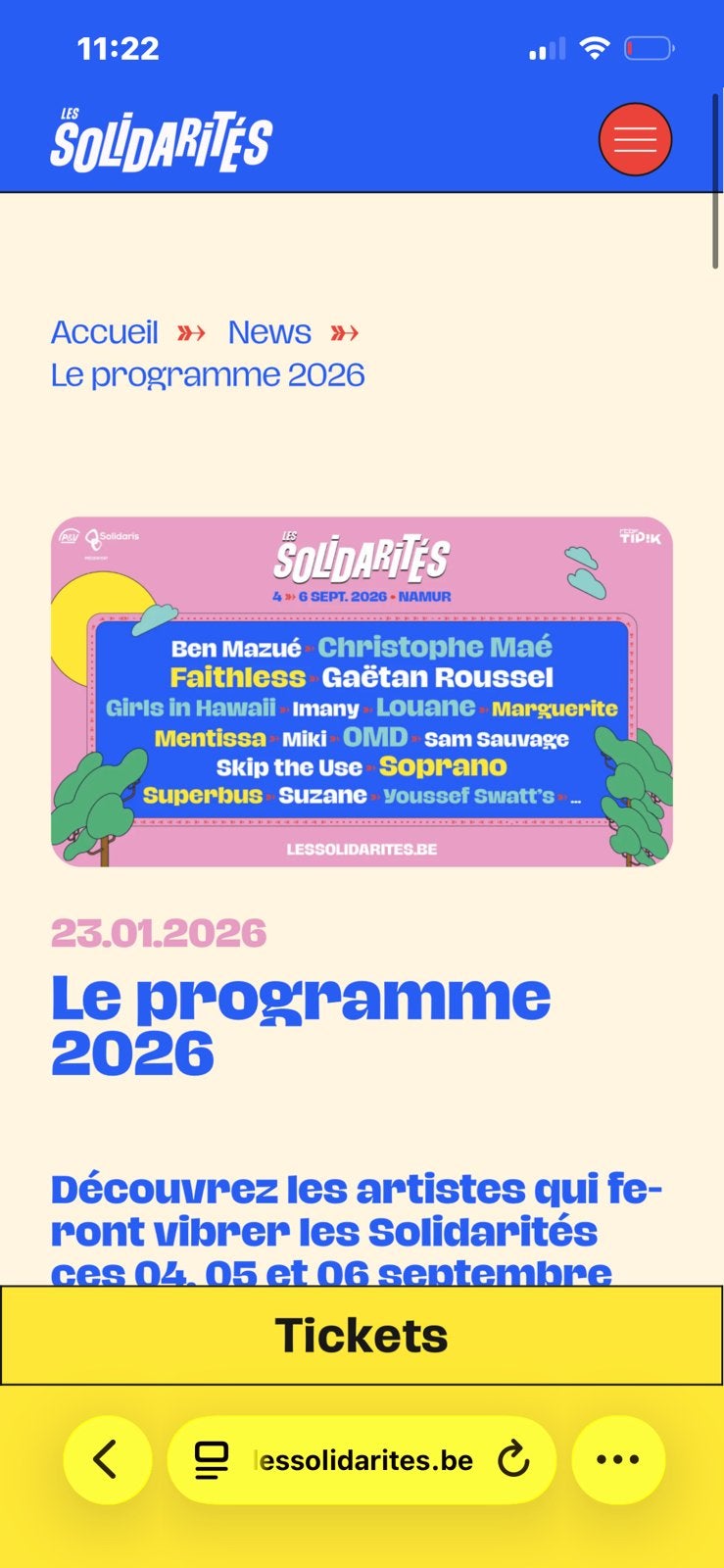 Billet enfants pour les solidarites, Tickets en Kaartjes, Evenementen en Festivals