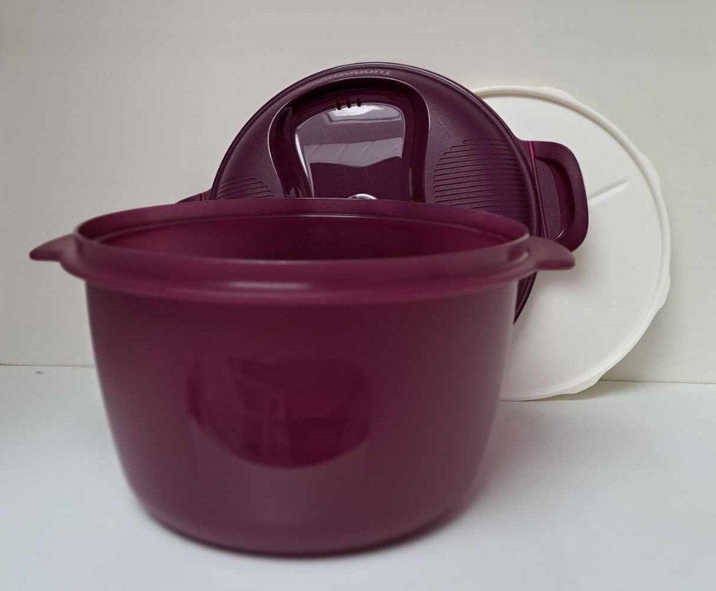 Tupperware « Maxi Grain Coker » 3 litre - paars, Paars, Zo goed als nieuw, Bak of Kom, Met handvat