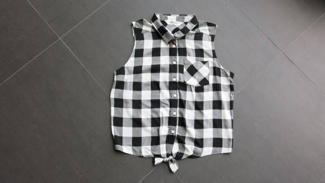 Geruit bloesje van de H&M (maat 170), Kinderen en Baby's, Kinderkleding | Maat 170, Gebruikt, Meisje, H&M, Overhemd of Blouse