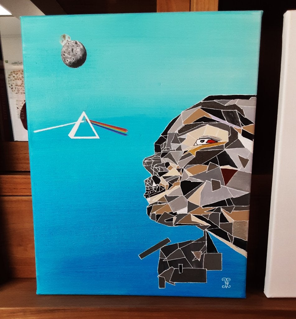 bstract schilderij ; Dark Side Of The Moon (Apr 2026).40x50, Ophalen of Verzenden