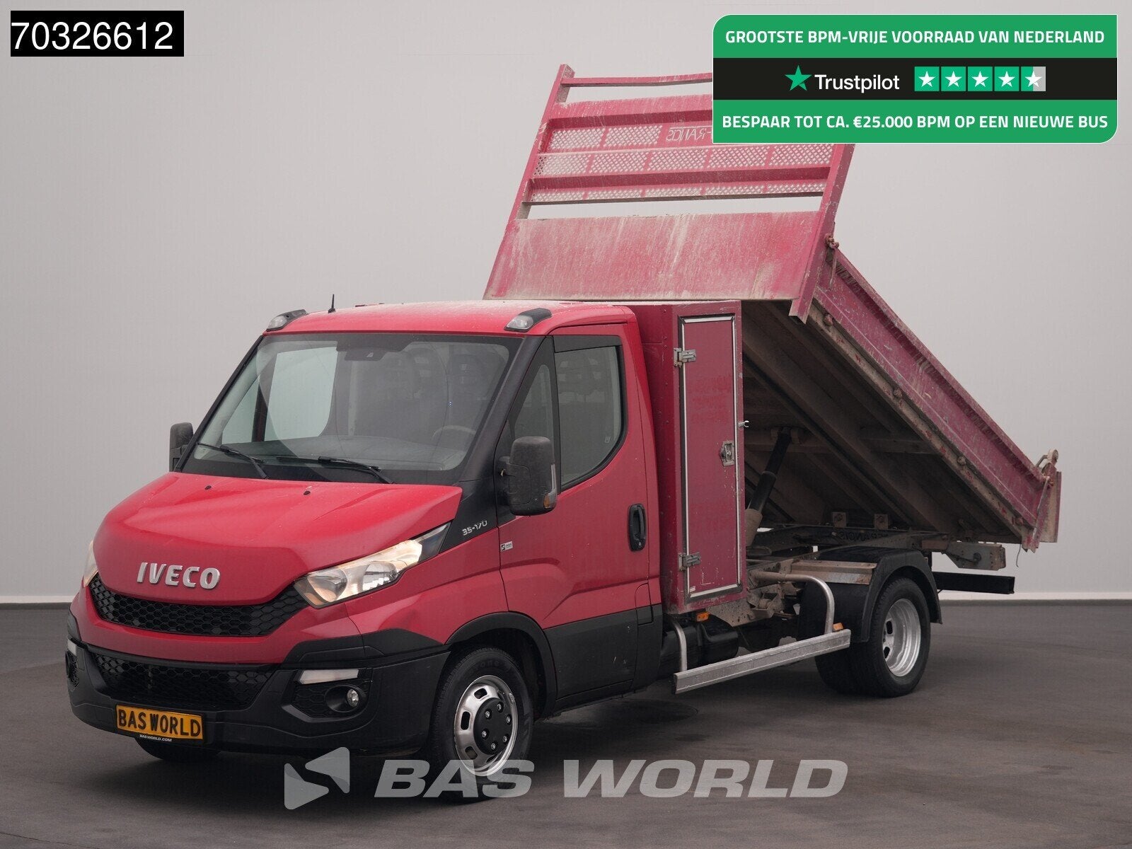 Iveco Daily 35C17 3.0L Kipper met Kist Dubbellucht Airco Cru, Rouge, Euro 5, Achat, Entreprise