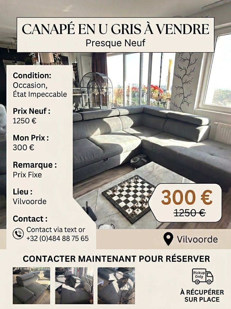 Un salon ouvrable, Enlèvement ou Envoi, Comme neuf