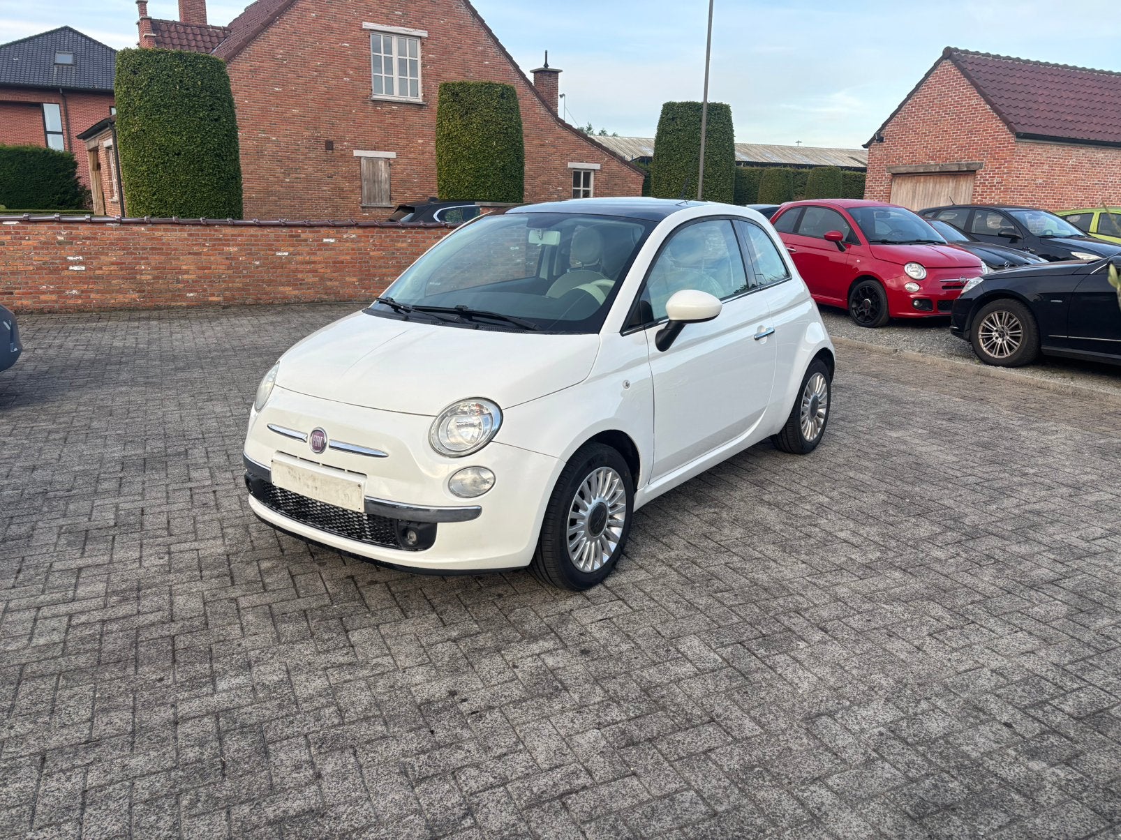 Fiat 500 airco panorama dak, Auto's, Fiat, Voorwielaandrijving, Stof, 4 cilinders, Wit
