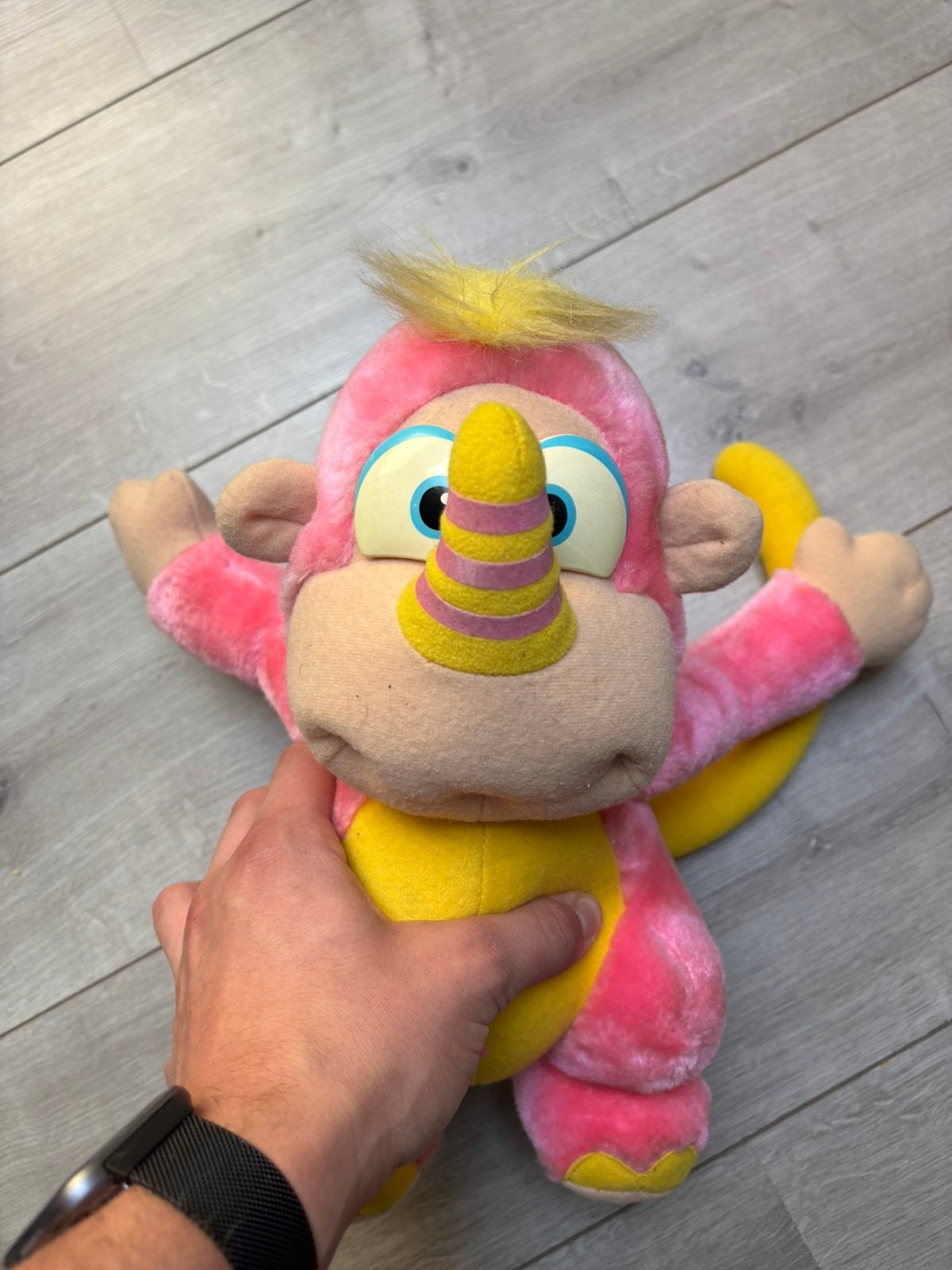 Peluche Rhinokey Vintage Wuzzles, Hasbro Disney, Disney, Rose, Moyen (20 à 80 cm), Utilisé