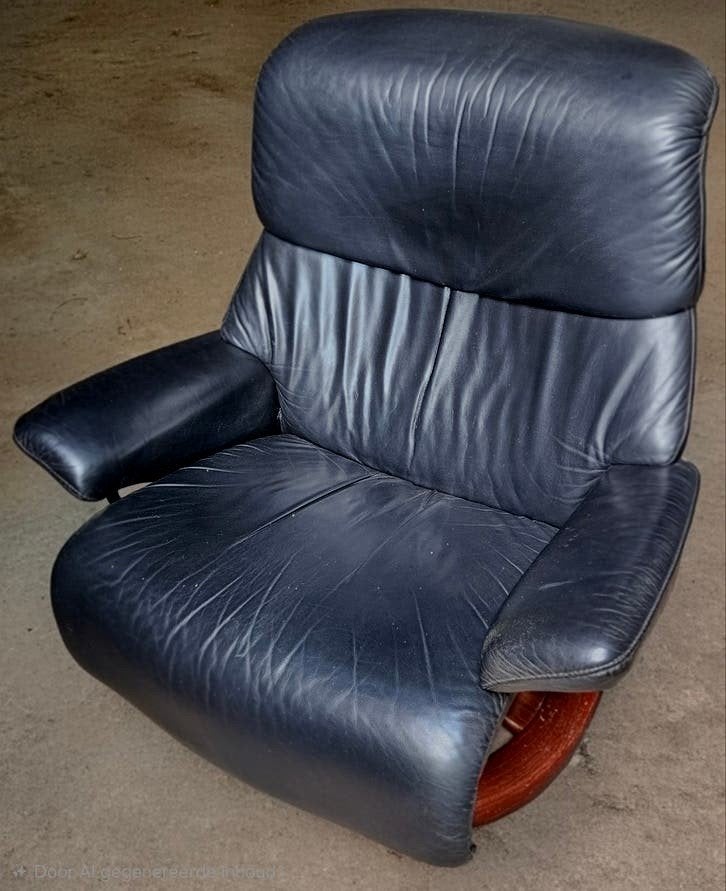 Mooie zwart paloma lederen relax fauteuil Stressless 'Reno', Huis en Inrichting, Ophalen, Luxe comfort, Zo goed als nieuw, 50 tot 75 cm
