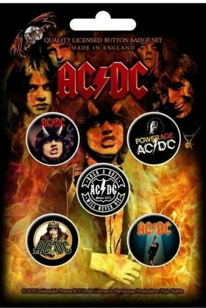 AC/DC button Highway To Hell 5-pack officiële merchandise, Verzamelen, Ophalen of Verzenden, Nieuw