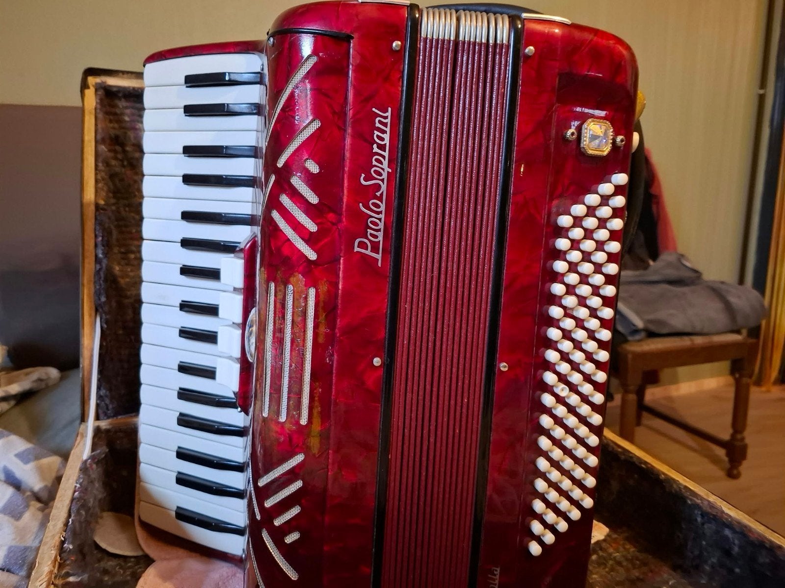 accordion, Muziek en Instrumenten, Ophalen, Gebruikt, 80-bas, Met koffer