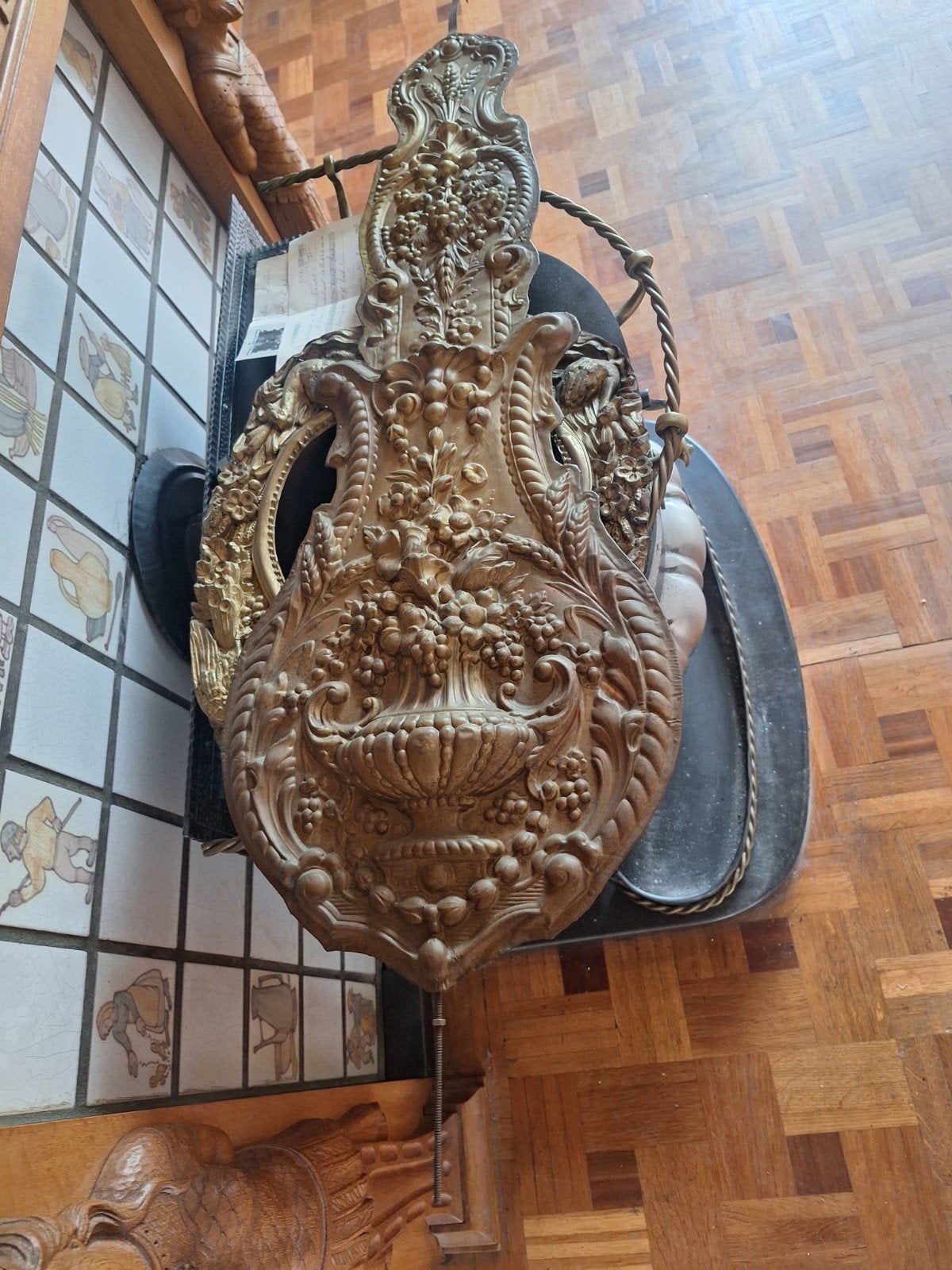 Antieke Franse comptoise klok+xtra koperen mantel&slinge, Antiek en Kunst, Antiek | Klokken, Ophalen
