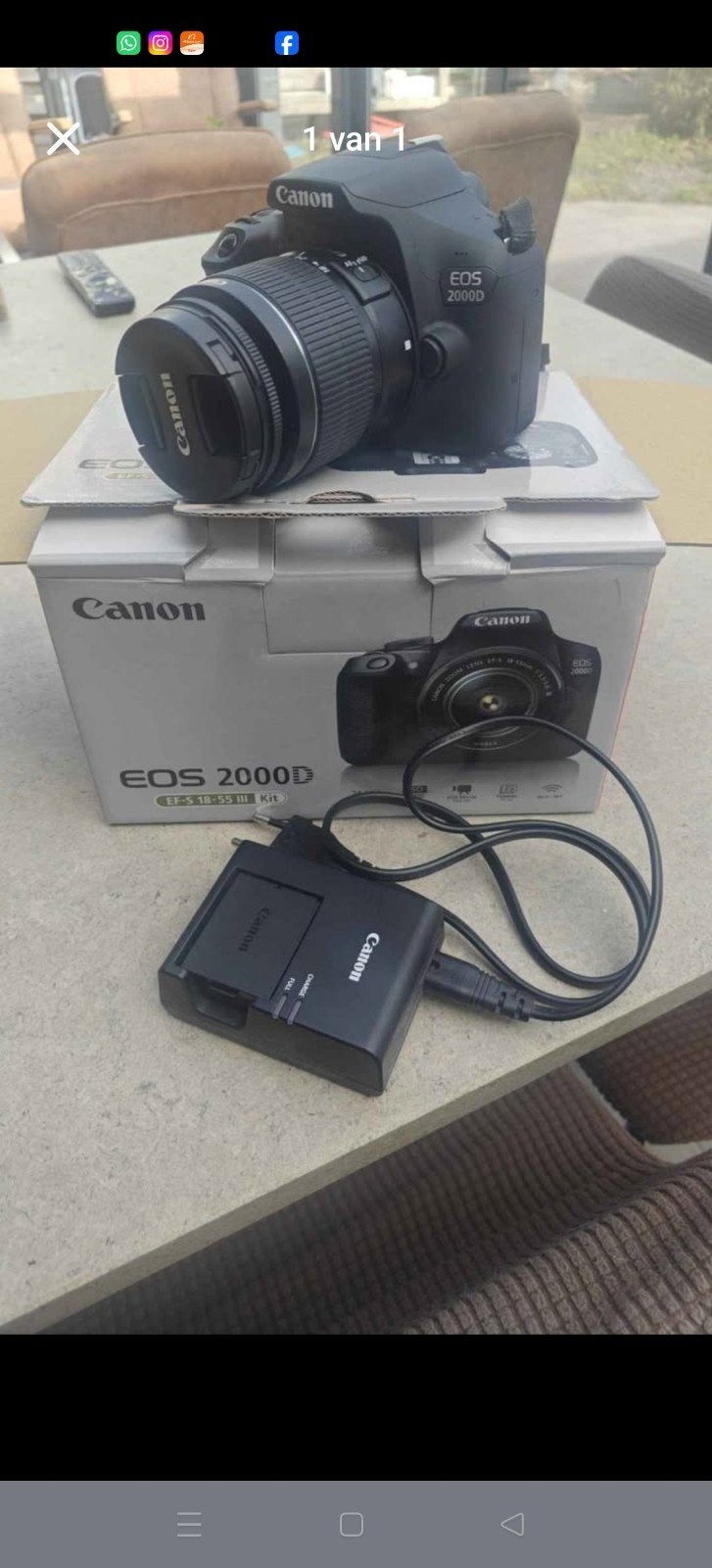 Canon 2000d reflex digitaal, Audio, Tv en Foto, Ophalen, Zo goed als nieuw, Spiegelreflex, Canon