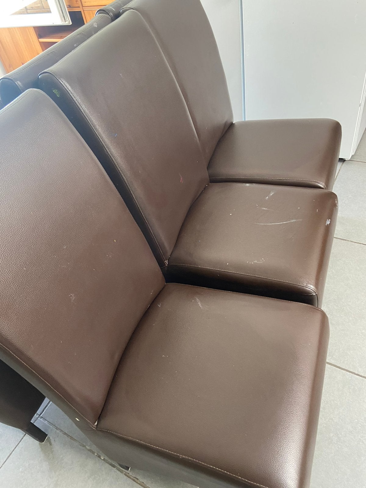 4 Leer stoelen, Ophalen, Gebruikt, Leer