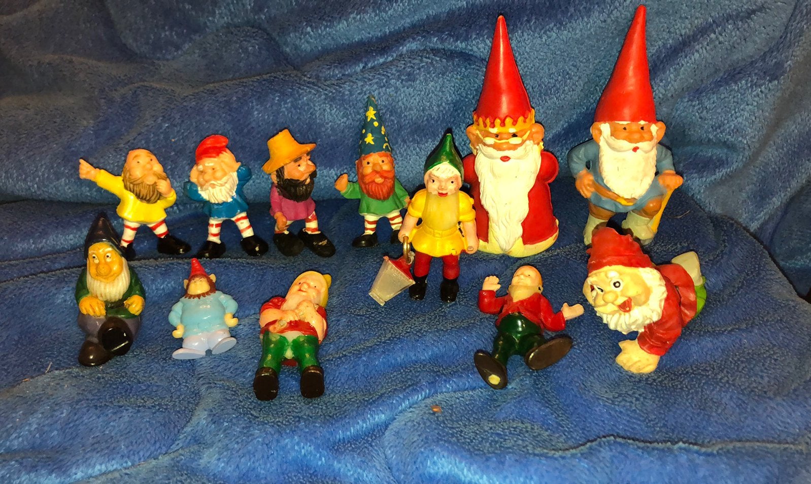 12 miniatuur tuinkabouters/speelgoed vintage, Gebruikt
