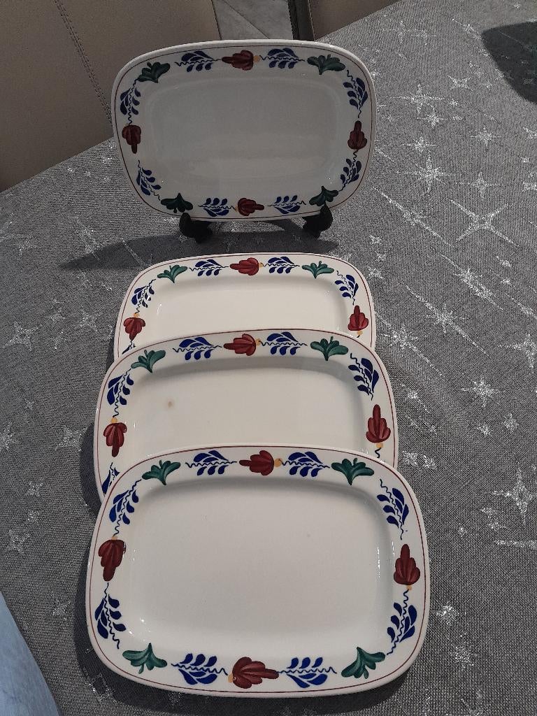 Boch Boerenbont 4 Assiettes rectangulaires Bon État, Enlèvement ou Envoi