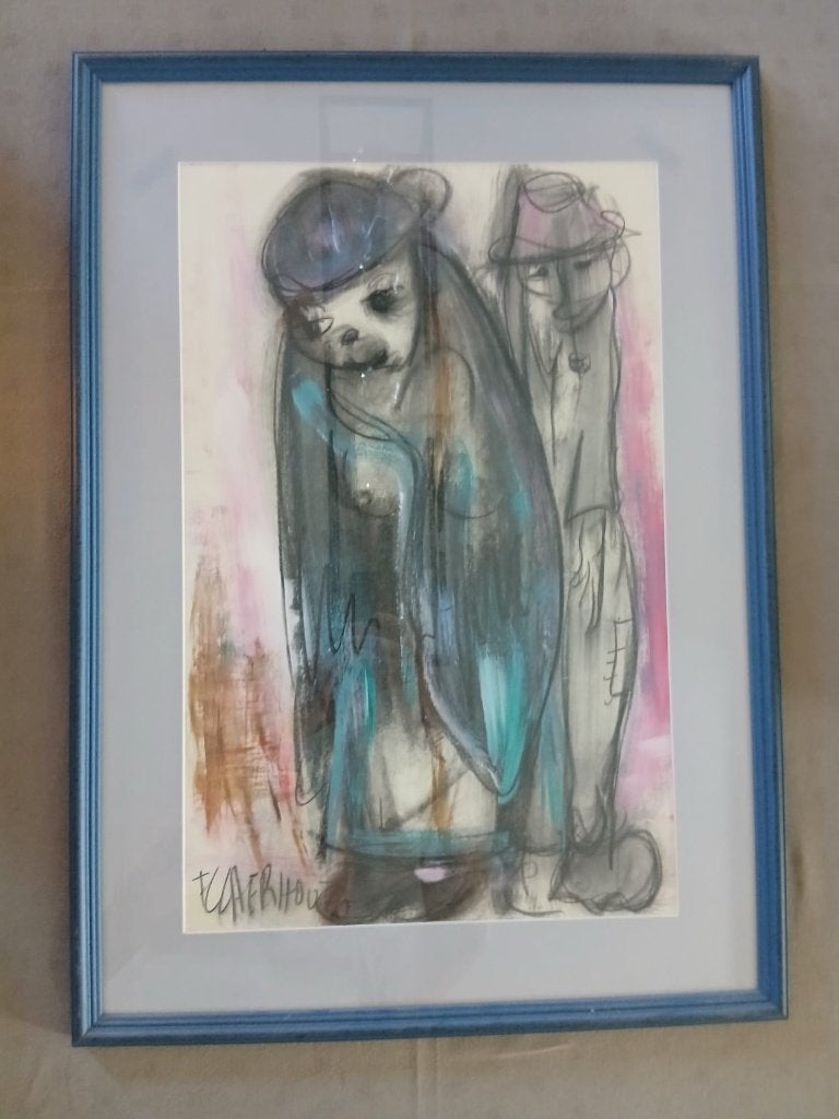 Was tekening Pater Frans Claerhout, Antiek en Kunst, Ophalen, Overige stijlen, Portret of Personen, Bijzondere lijst