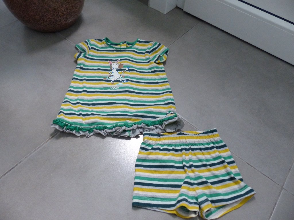 Woody groene pyjama meisje - maat 80, Kinderen en Baby's, Nacht- of Onderkleding, Gebruikt, Meisje, Ophalen of Verzenden