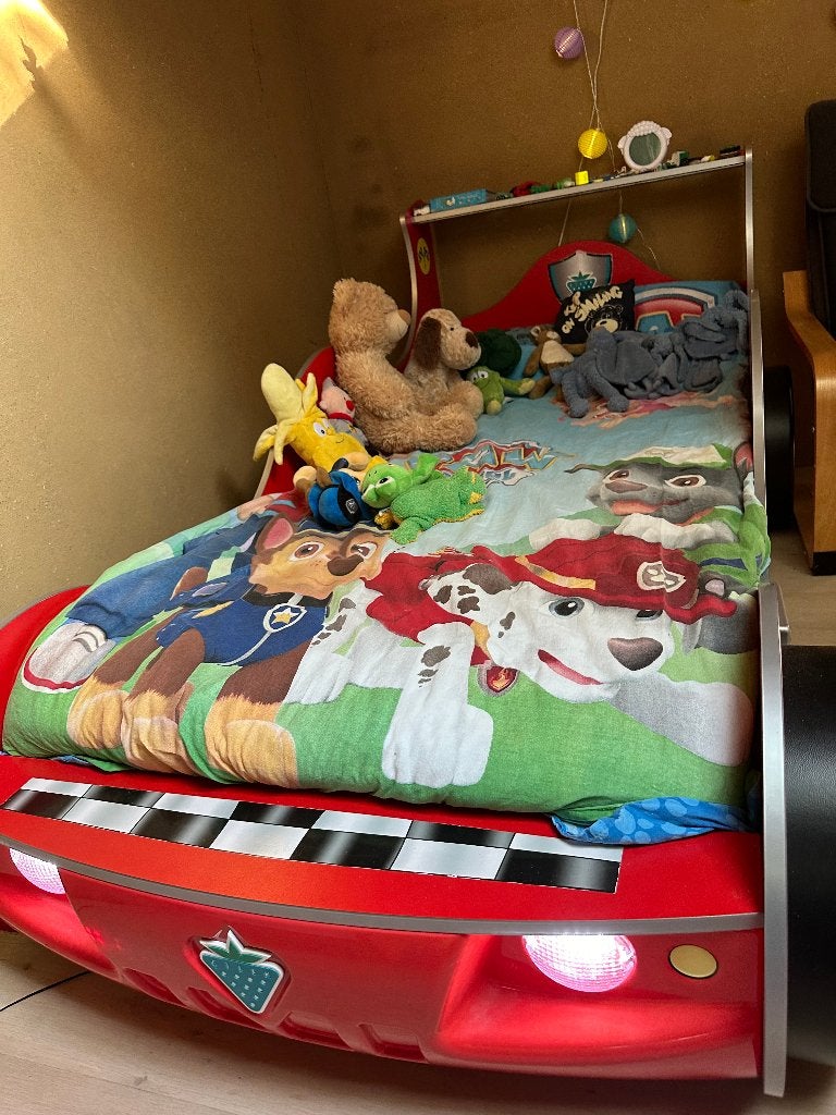 Kinderbed Race Car, Ophalen, 85 tot 100 cm, Gebruikt, Lattenbodem