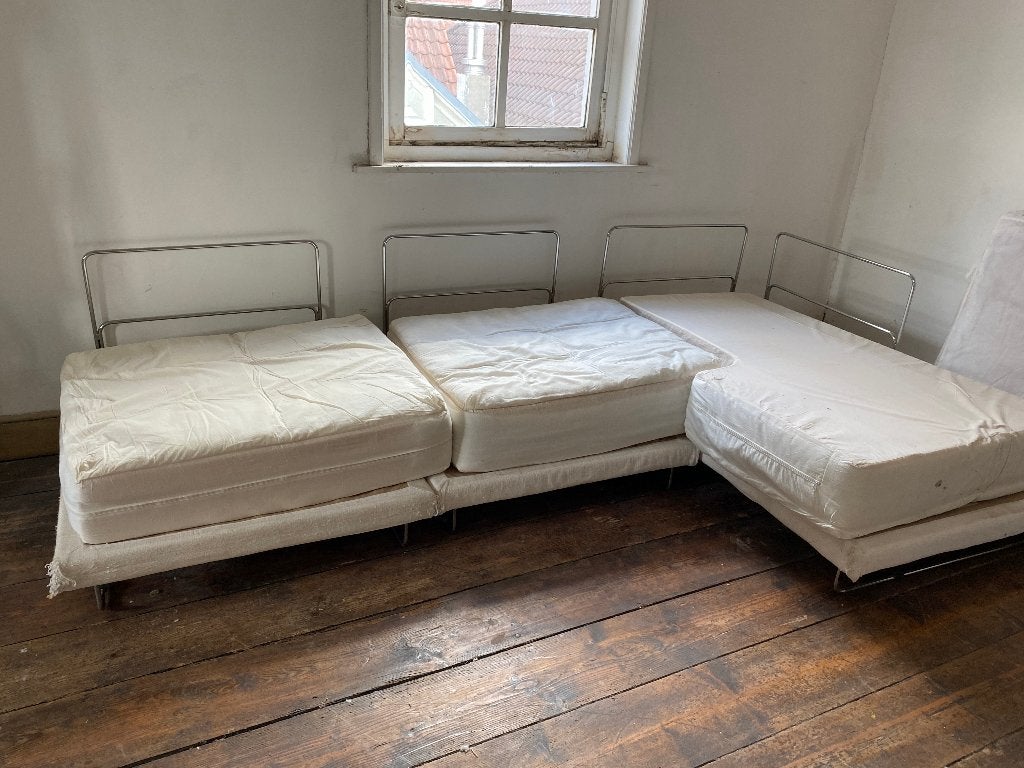 vintage IKEA zetel met chaisse Longue, Ophalen, Gebruikt, Hout, 150 tot 200 cm