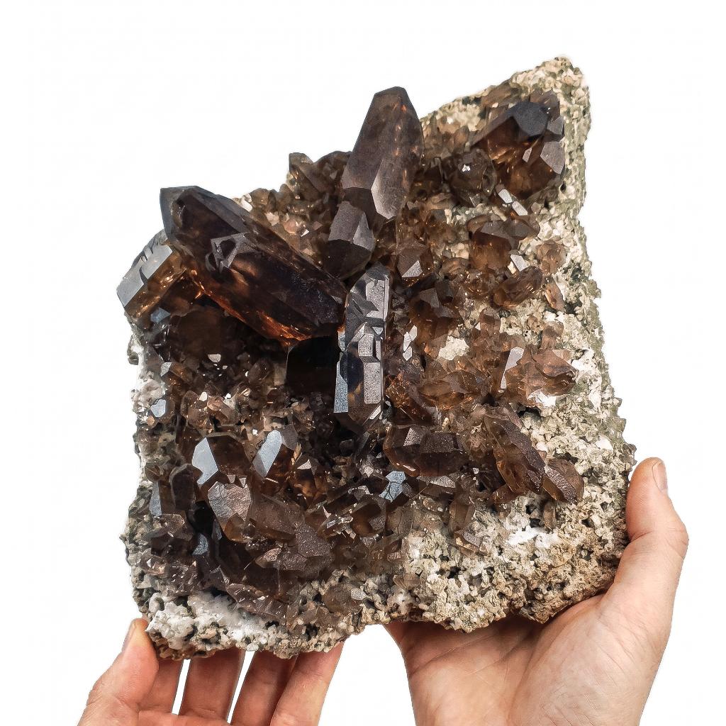 Groot blok rookkwarts en kernkwarts (Alpin, Mont-Blanc), Verzamelen, Mineralen en Fossielen, Mineraal, Verzenden