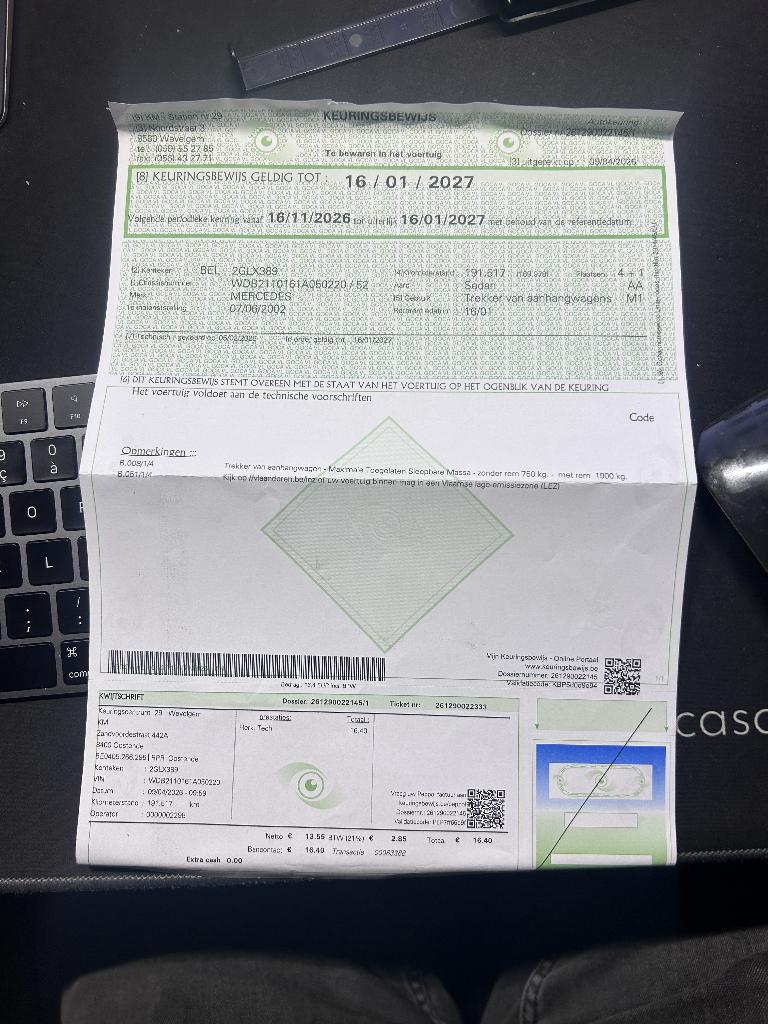 Mercedes E270 CDI Automaat (2002) – Grijs – Gekeurd tot 2027, Auto's, Automaat, Achterwielaandrijving, Zwart, 1700 kg