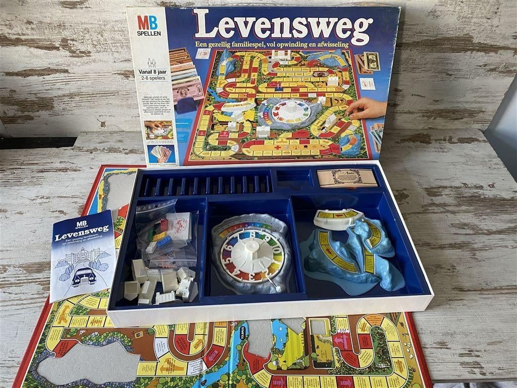 Levensweg grote doos MB Spellen klassieke versie [s576], Hobby en Vrije tijd, Gezelschapsspellen | Bordspellen, Zo goed als nieuw