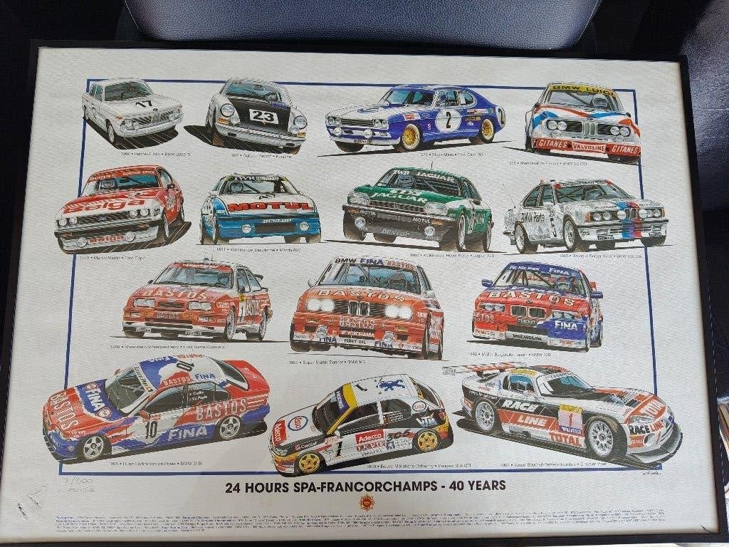 Affiche Clovis limitée 24 heures Spa-Francorchamps - 40 ans, Enlèvement, Affiche, Estampe, Numéroté