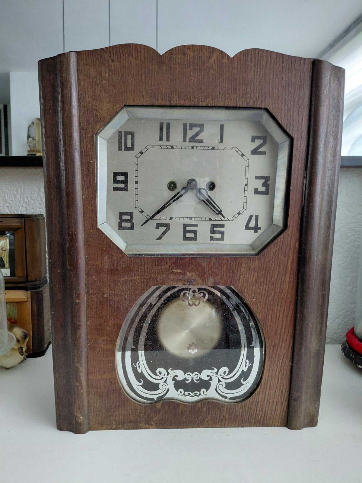 wandklok art deco stijl, Antiek en Kunst, Ophalen of Verzenden