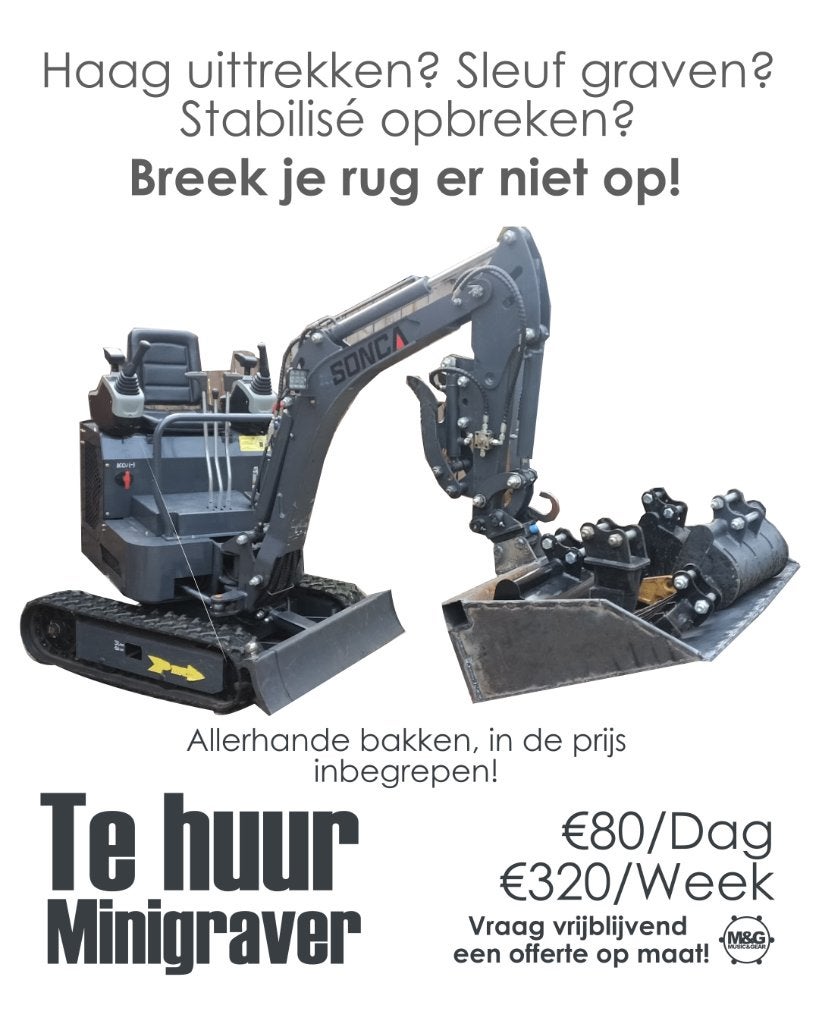 minigraver 1 ton, Zakelijke goederen, Machines en Bouw | Kranen en Graafmachines, Ophalen