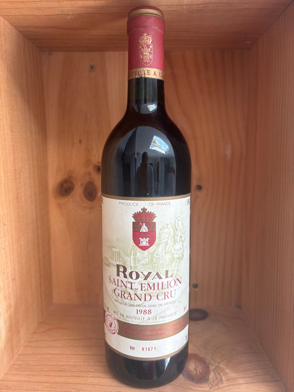 Royal saint-emilion grand cru!1988 etat impecable!numerotee, Collections, Vins, Enlèvement, Comme neuf